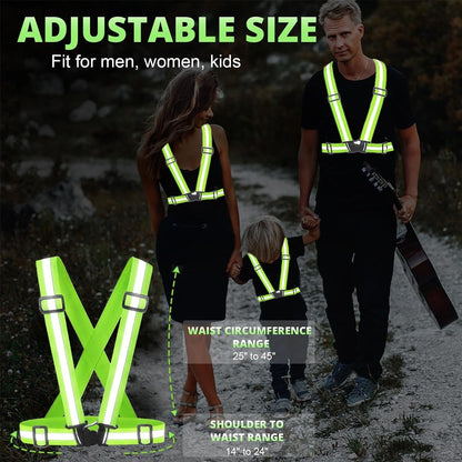 1Pcs Night Running Vest High Visibility Reflective, Breathable Adjustable Safety Vest for Jogging Cycling Walking Hiking