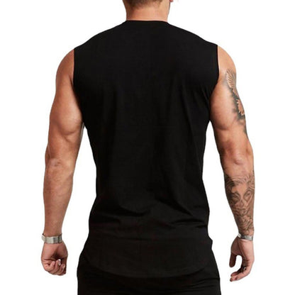 Mens Running Sport Vests Cotton Workout Sleeveless Summer Shirts Gym Bodybuilding Tank Tops Fitness Muscle Breathable Clothing