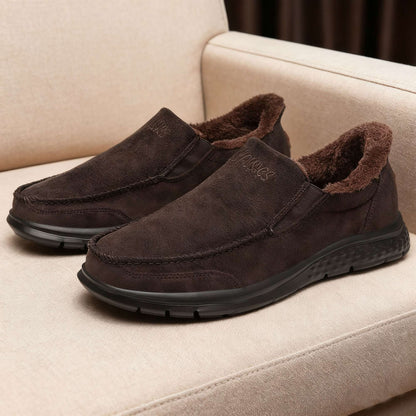 Fashionable Warm Winter Loafers Comfortable Walking Shoes Soft Lightweight Gift for Dad Suitable for Middle-Aged And Elderly Men