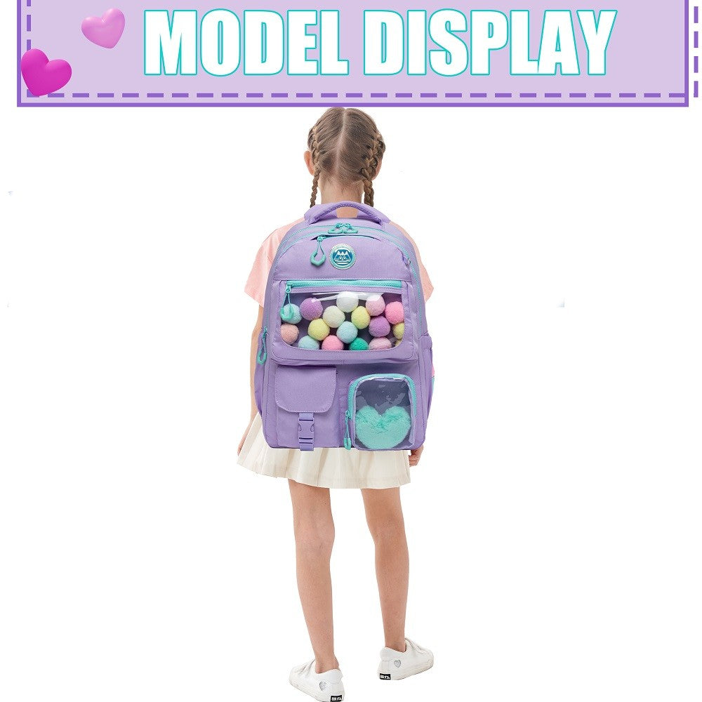 Mochila Meetbelify para Meninas Mochila Estética para Estudantes do Ensino Fundamental Adolescentes Meninas