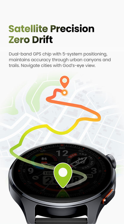 Smartwatch HAYLOU Watch 4S GPS, tela AMOLED HD de 1.43", posicionamento GPS de 5 satélites, mais de 120 modos de treino, relógio inteligente de esporte e fitness