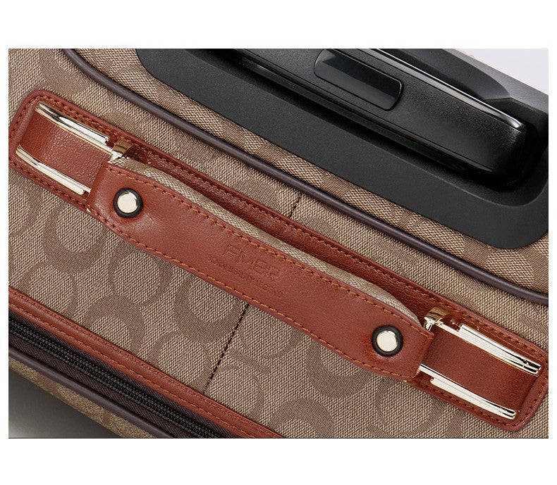 Luxury pu leather trolley luggage sets with handbag fashion rolling suitcase popular trolley luggage travel bag carry-ons