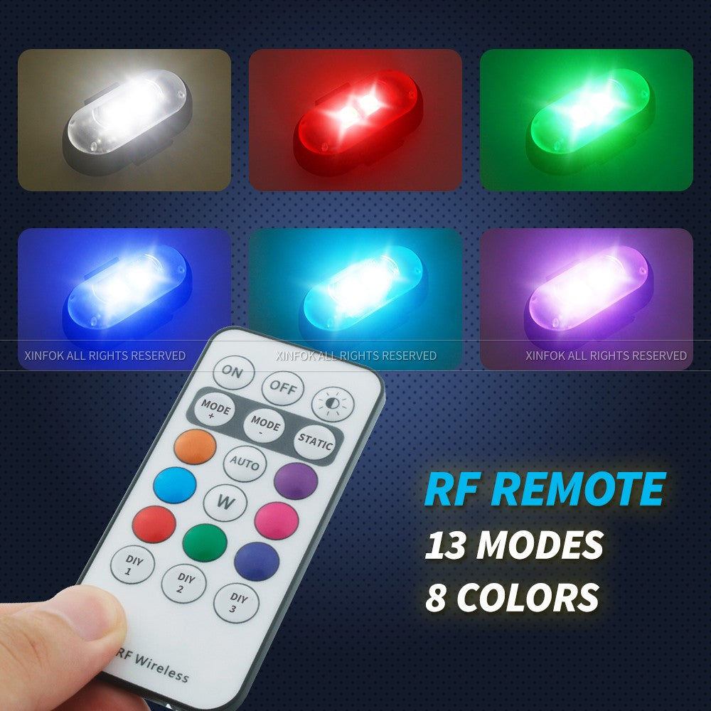 Acessórios de LED para Moto, Luzes Estroboscópicas RGB APP e Controle Remoto para Motocicleta, LED à Prova D'água para Moto