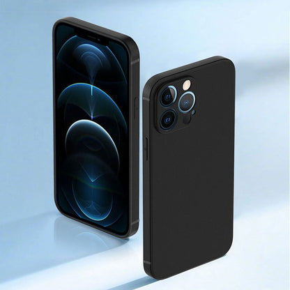Capa de Telefone Preta de Luxo para iPhone 16 15 14 11 12 13 Pro Max 7 8 Plus 13 Mini 16E SE 2022 Xr X Xs Capa Traseira Fosca Macia