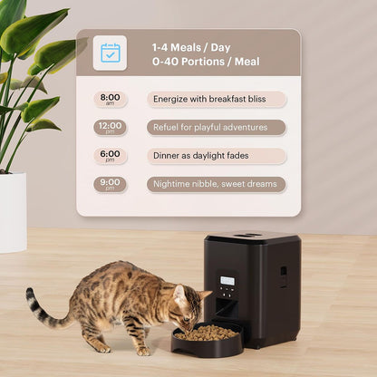 Comedouro Automático Inteligente para Gatos e Cães Máquina de Ração Lenta com Dosador Automático Temporizado e Quantitativo Tigela para Gatos e Cães