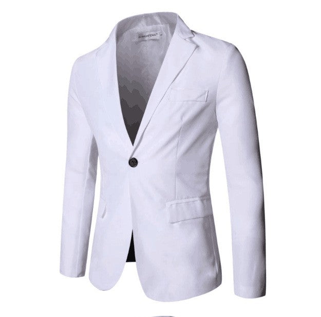 Men's Suit 2-Piece Set - Korean Style Slim Fit Business Formal Blazer for Groom & Best Man
