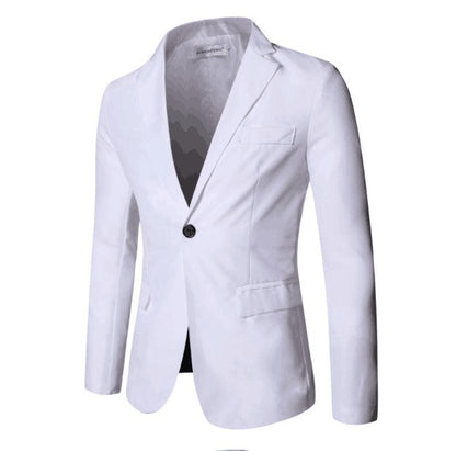 Men's Suit 2-Piece Set - Korean Style Slim Fit Business Formal Blazer for Groom & Best Man