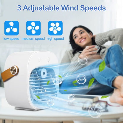 Ar Condicionado Portátil Recarregável Mini Ventilador de Ar Condicionado Pessoal Sem Fio para Quarto e Camping