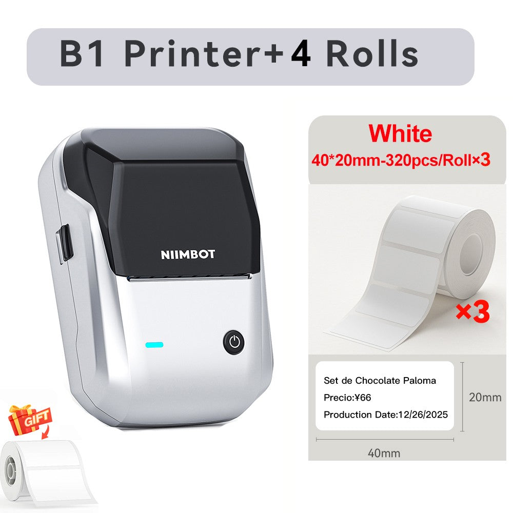 Portable Niimbot B1 Wireless Label Maker Adhesive Sticker Printer Labeling Machine DIY 20-50mm Labels for Office Home