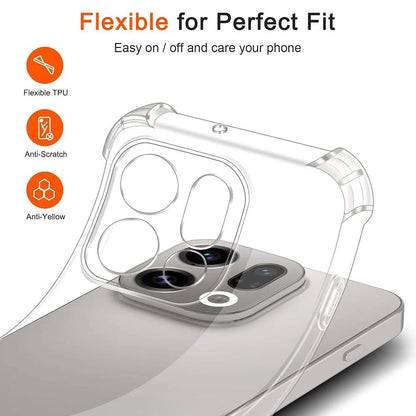 TPU Transparent Case For OPPO Find X9 Pro Reno 15 Pro Protective Cover Four Corners Shockproof Bumper Coque Fundas