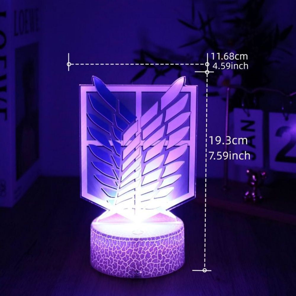 Anime Figures Attack on Titan 3D Lamp LED Night Light RGB16 Colors Lamps Remote Standing Sign Decor Bedroom Home Kids Toys Gifts