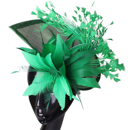Fascinator de Cabelo com Clipe para Casamento - Pena Laranja Charmosa, Chapéu, Flor, Véu, Acessório de Cabelo de Noiva para Festas SYF678