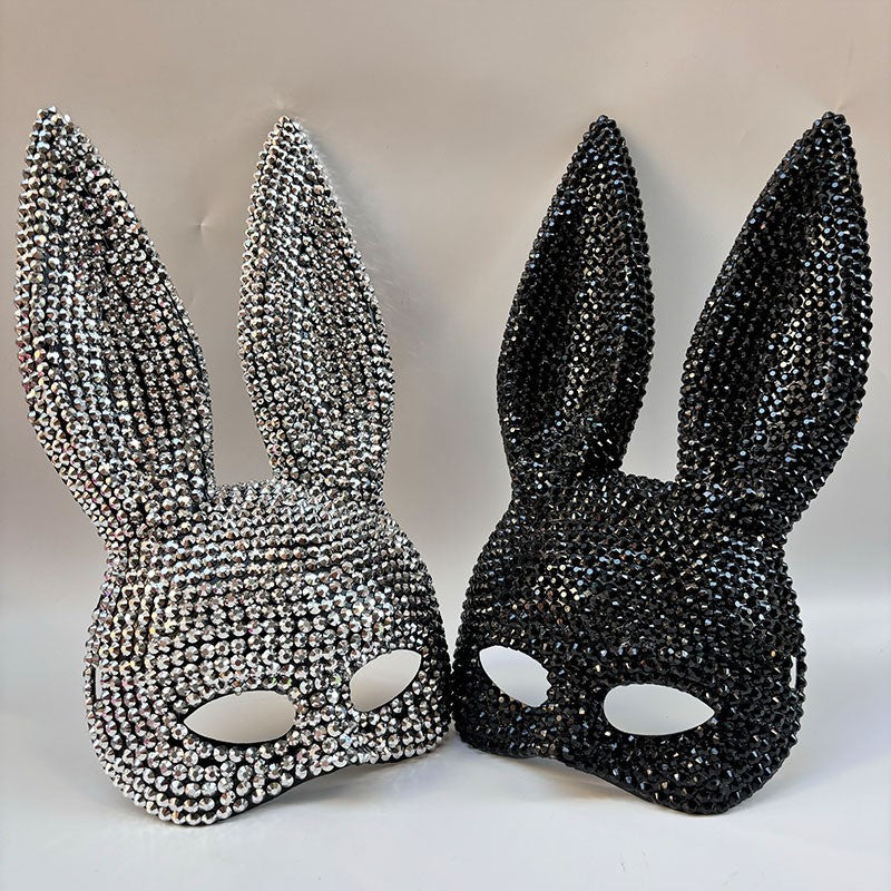 Halloween Sequin Rabbit Mask Party Masquerade Drama Performance Animal Costume Shooting Props Cosplay Comic Con Props