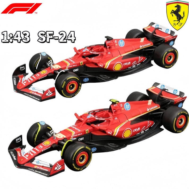 Bburago F1 1:43 Ferrari SF-24 Alloy Miniature Diecast Model Formula 1racing Alloy Luxury Vehicle Toys F1 Car Birthday Kids Gifts