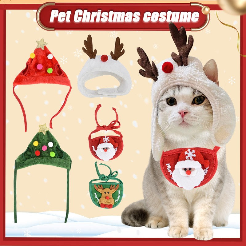 Natal Cão Gato Roupas de Estimação Chapéu Cachecol Acessórios de Fantasia Adereços de Cosplay Navidad Decoração de Ano Novo Festa de Natal Suprimentos para Animais de Estimação