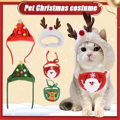 Natal Cão Gato Roupas de Estimação Chapéu Cachecol Acessórios de Fantasia Adereços de Cosplay Navidad Decoração de Ano Novo Festa de Natal Suprimentos para Animais de Estimação
