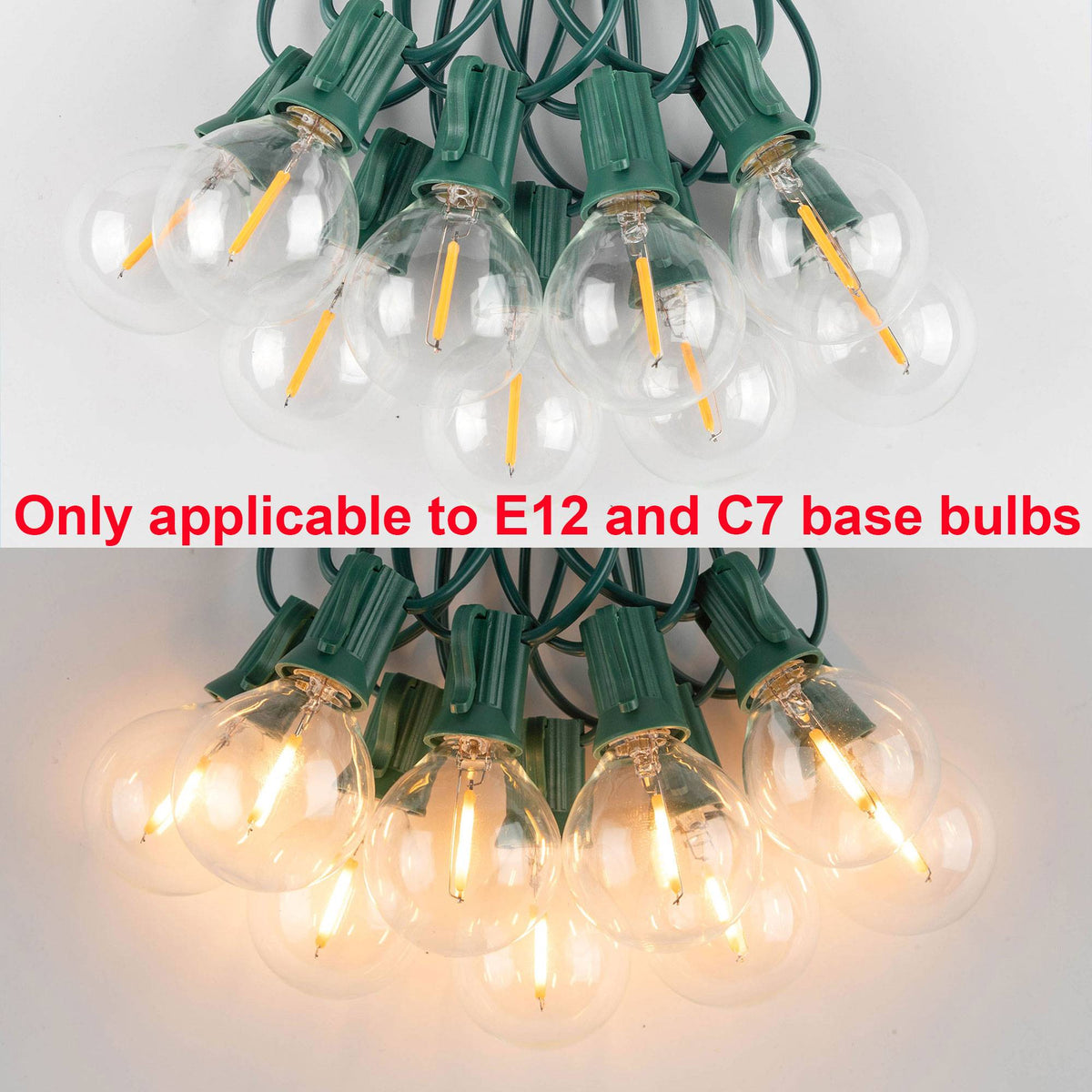 Outdoor Light Cable EU 220V US 110V String Light Wire E12 Sockets C7 Lamp Base Connectable Party Wedding Decor Street Garland
