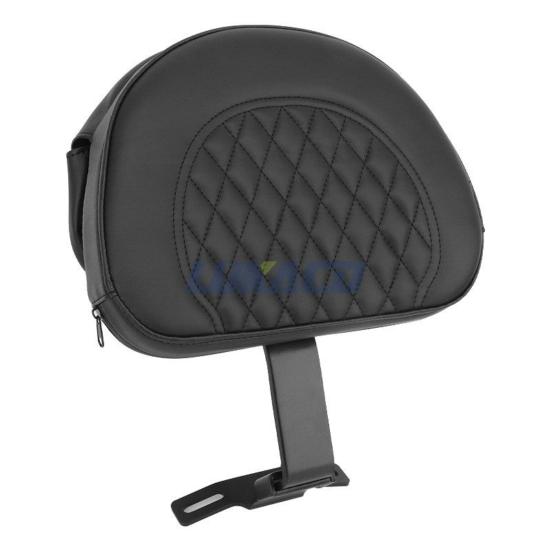 Motorcycle Adjustable Driver Rider Backrest Plug In Sissy Bar Seat Cushion Moto Pad For Harley Fatboy Heritage Softail 2007-2017