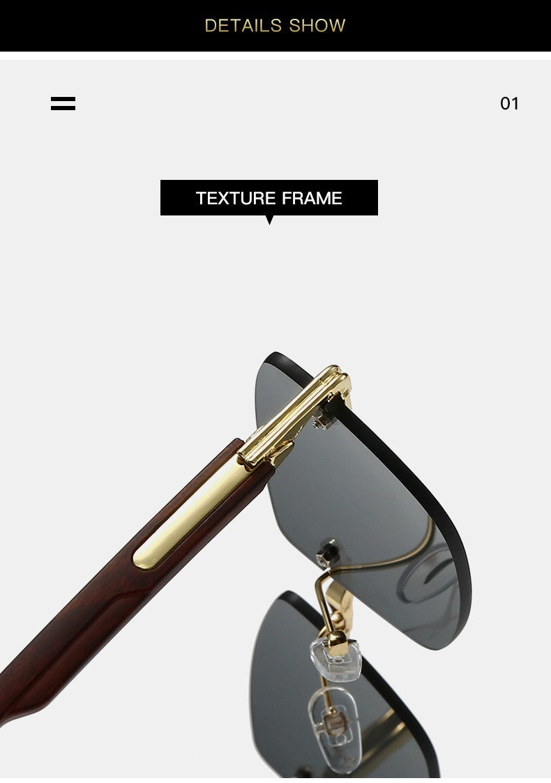 Vintage Frameless Sunglasses for Women Men Rectangle Sun Glasses Female Oval Eyewear Oculos De Sol for Male Female Eyeglasses