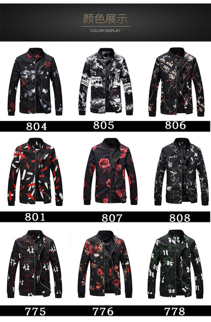 Spring, Autumn and Seasonal Boys' Floral Jacket, Large Size Urban Casual Coat Multi-color Available