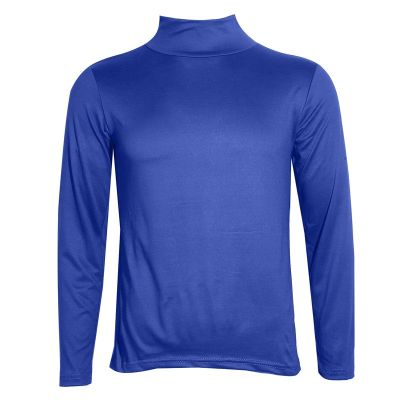 Men's Solid Color Turtleneck T-Shirt Spring Casual Long Sleeve Basic Bottoming Shirt Fashion Solid Color Slim-Fit Tops Plus Size