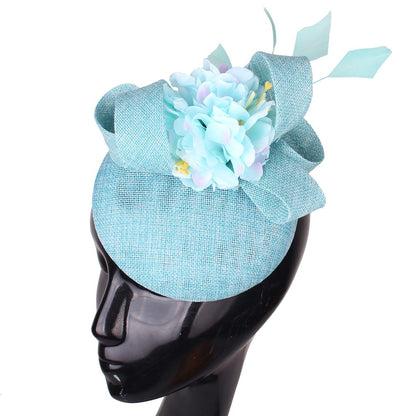 Acessórios de Cabelo para Noiva Bege Imitação Fascinators Chapéus Chapéu de Coquetel Ocasião Chapelaria Tiara
