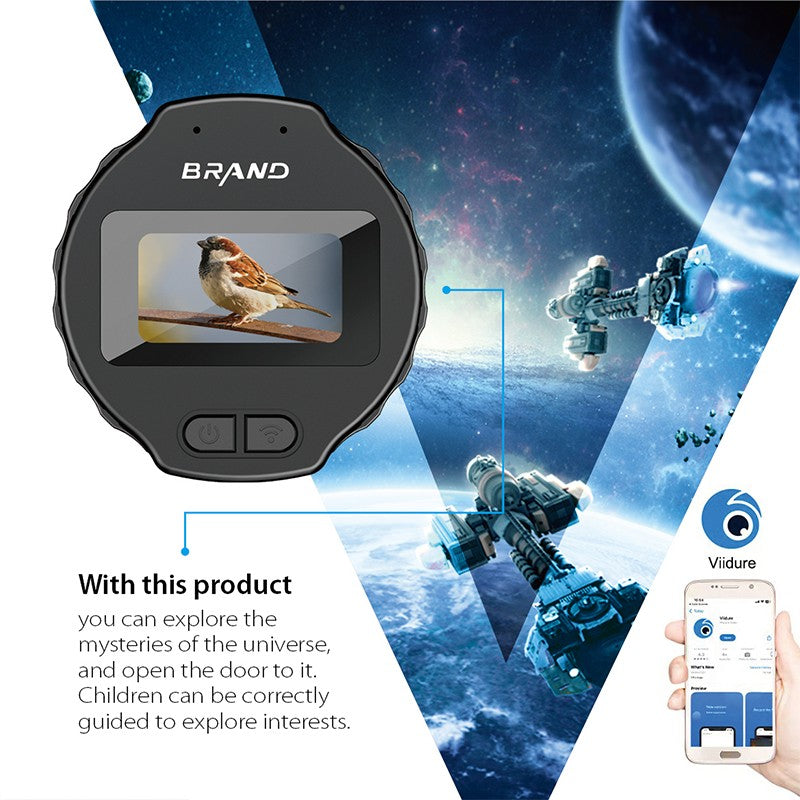 Câmera de Oculares WiFi Eletrônica 1920X1080 Tela de Alta Definição de 1.5'' Gravador Portátil para Telescópios com Conexão APP