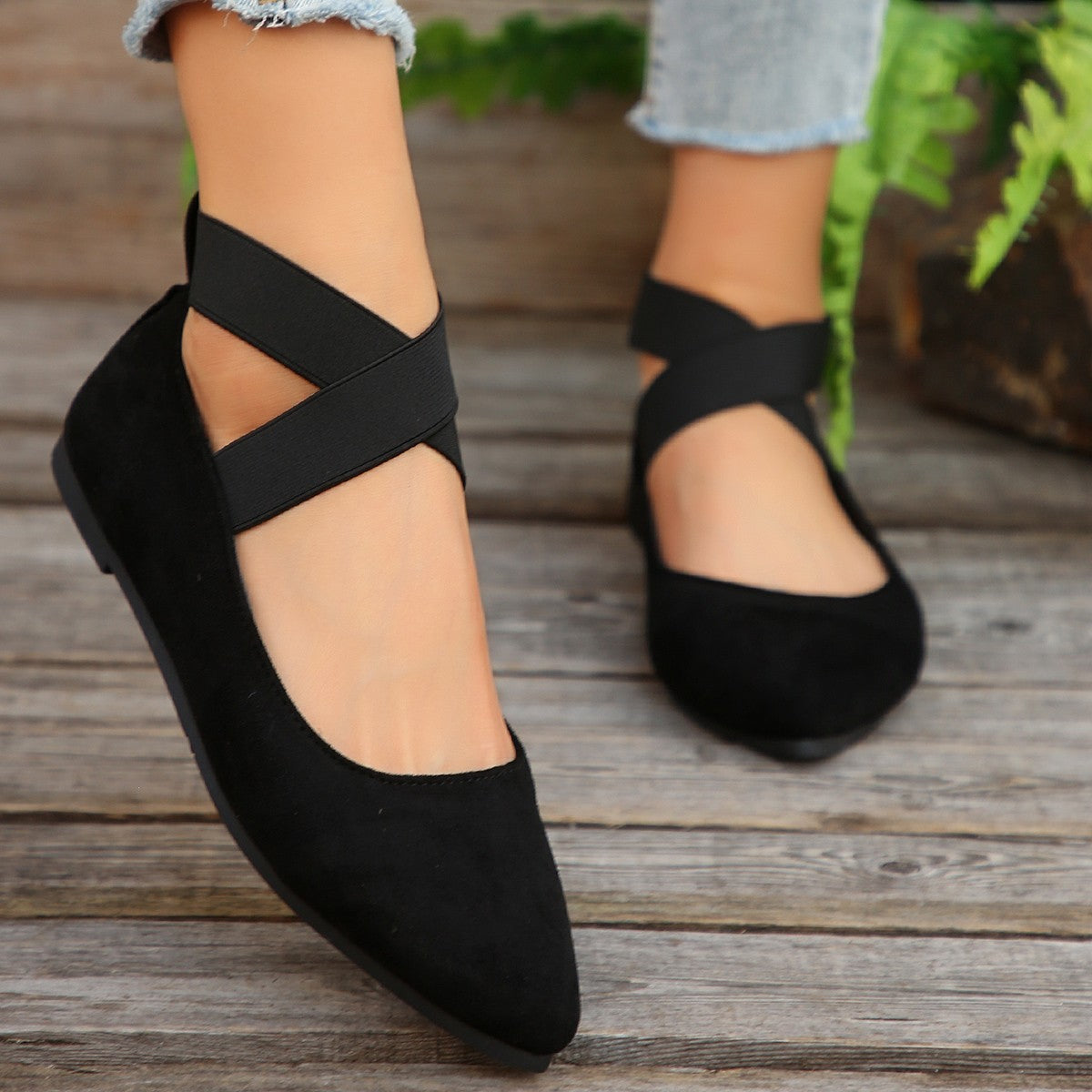 Women's Shoes Ballet Flats Shoes 2025 Spring/autumn Strap Ankle Elastic Sexy Ladies Elegant Comfortable Flats Shoes Size 36-43