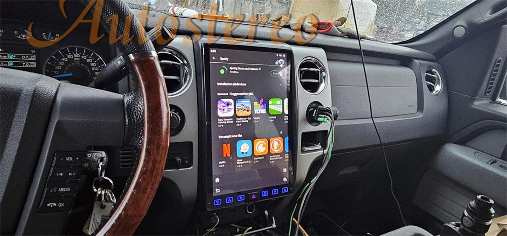 14,4 polegadas Android 13 128GB Para Ford F150 Raptor 2009-2014 Tesla Style Car GPS Navigation Multimedia Player Rádio Leitor de Fita Multimídia