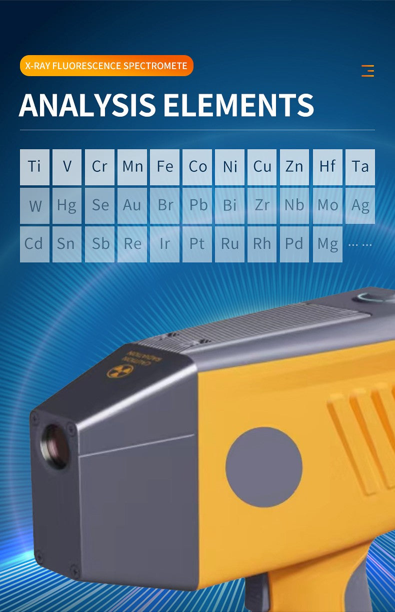 Espectrômetro de fluorescência de raios X (XRF) portátil manual, analisador mental XRF, analisador de ouro por raios X