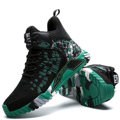 Botas de segurança de cano alto masculinas, bico de aço, sapatos de trabalho masculinos e femininos, botas de segurança anti-impacto, indestrutíveis, respiráveis