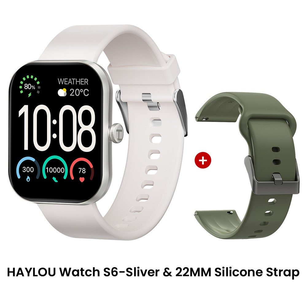 Smartwatch HAYLOU Watch S6 Tela HD de 2,01" Smartwatch Chamadas de Voz Bluetooth Monitoramento Fitness à Prova D'Água IP68