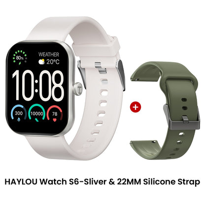 Smartwatch HAYLOU Watch S6 Tela HD de 2,01" Smartwatch Chamadas de Voz Bluetooth Monitoramento Fitness à Prova D'Água IP68