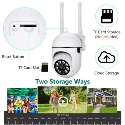 Câmera de Segurança Wifi IP Externa Sem Fio PTZ 3MP 4X Zoom Câmeras AI Rastreamento Humano Áudio Bidirecional HD Visão Noturna Colorida