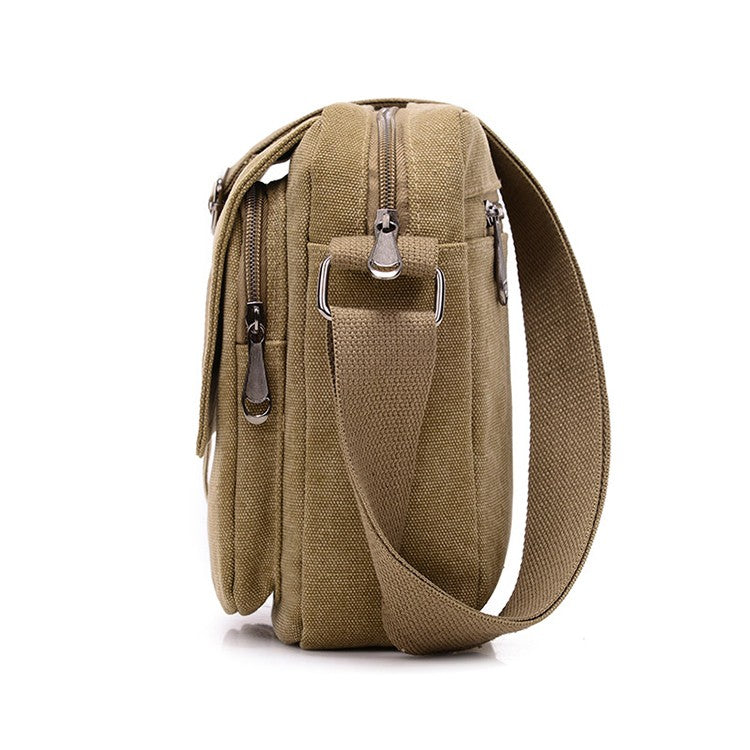 Casual crossbody bag, men's retro canvas crossbody bag, suitable for going out and daily commuting, shoulder bag