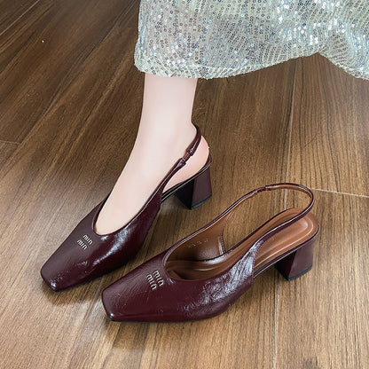 Sexy High Heels Women Sandals Summer Dress Party Shoes New Square Toe Designer 2025 Walking Slides Mujer Zapatos Pumps