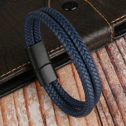 Novos Braceletes e Pulseiras de Couro Genuíno 2025 para Homens e Mulheres Pulseira de Couro de Camada Dupla Joias Artesanais Masculinas Pulseras