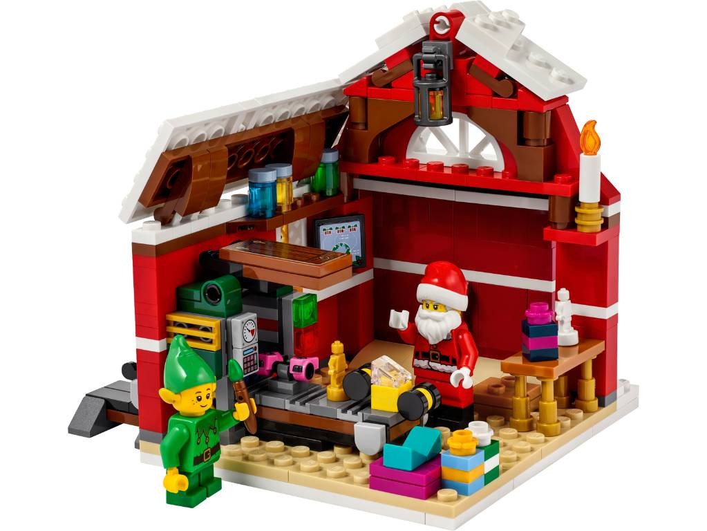 LEGO Oficina do Papai Noel Edição Limitada Minifiguras de Elfos Brinquedo Montável Um Transportador de Brinquedos Móvel Presente de Natal Ano Novo 40565