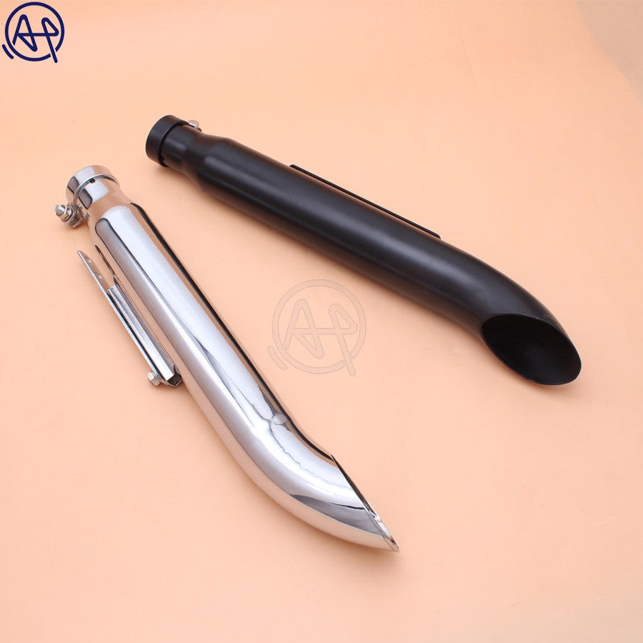 Universal Motorcycle Chrome/Black Cafe Racer Exhaust Pipe Muffler Tail Tube  muffler For Harley Bobbers /Honda CRF230F CRF150F