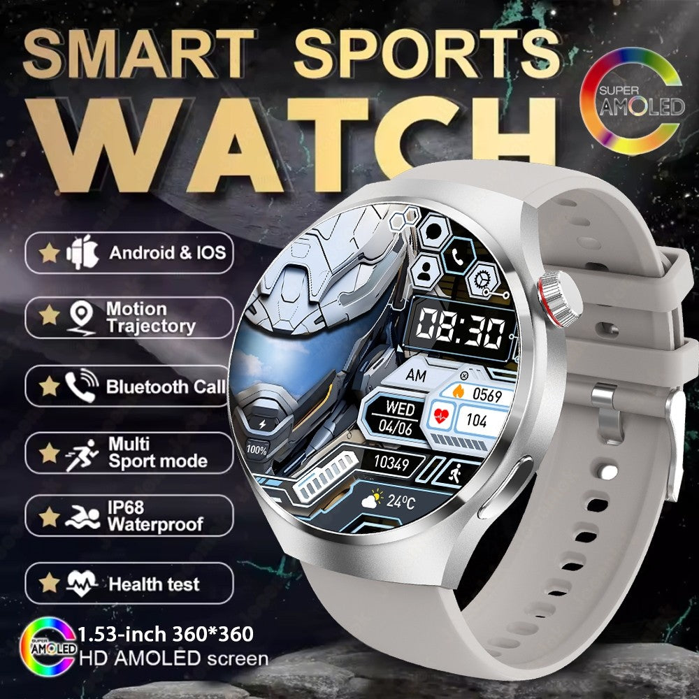 2025 New Watch 4 GT Series Smart Watch Men AMOLED Screen Heart Rate Health Monitoring Bluetooth Call Business Smartwatch Man