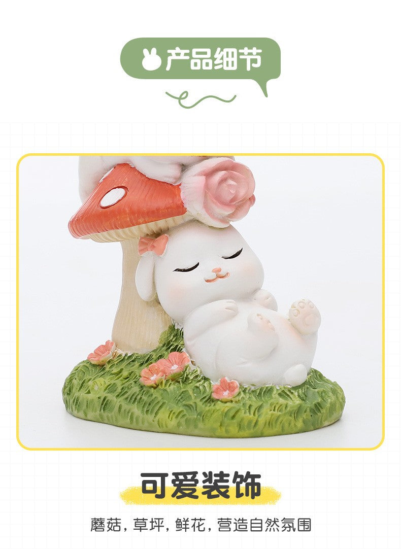 Estatuetas criativas de coelho para casais, presentes de Dia dos Namorados, decorações fofas para casa, sala de estar e enfeites de mesa de escritório