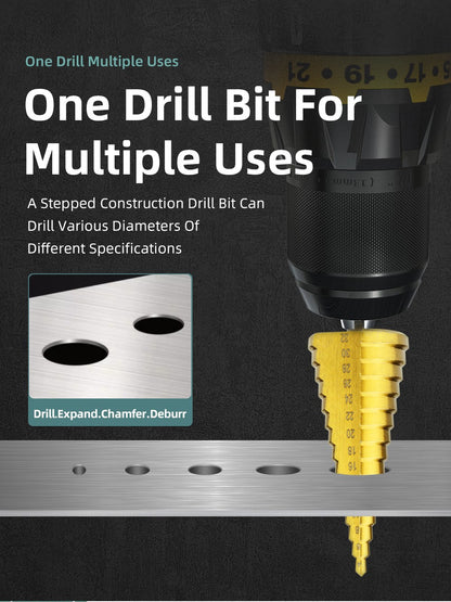 HSS Titanium Step Drill Bit High Speed Stepped Drill Set Saw Drill Tools Conical Stage Drill For Metal Wood 4-12 4-20 4-32mm