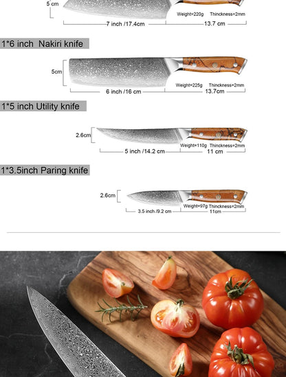 XITUO Damascus Aço Faca de Cozinha Conjunto 1-8 Pçs Faca Profissional Japonesa Faca de Chef Afiada Faca Santoku Faca de Corte Faca de Utilitário Faca de Trinchar