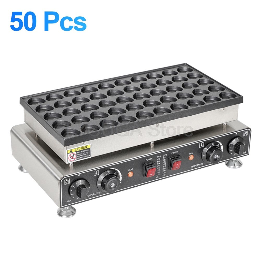 Commercial Electric Pancake Making Machine 50 Holes Waffle Maker Mini Dutch Pancake Maker Kitchen Home Appliance 110V 220V