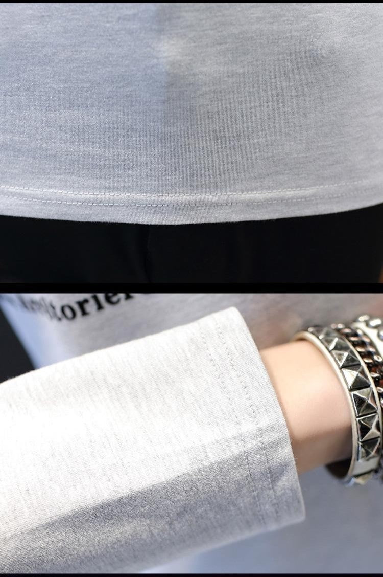 Stand Collar Man Pullovers Tight Bulk Spring Tops Sweatshirts Elasticity Designer Casual Social Quotes Slim Fit T Shirt for Men