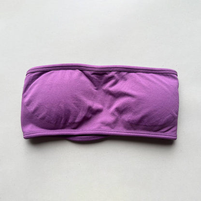 NO LOGO Backless Bandeau Sports Bra Gym Women Top Crop Tube Yoga Tops Halter Sports Seamless Bras Scrunch Workout Yoga Tank