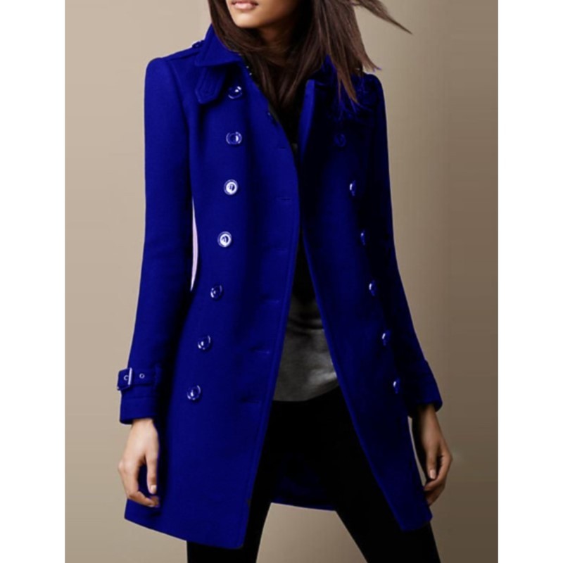 Fashion Elegance Women Jacket Mid-length Coat 2025 Solid color Belt Single-breasted Turn-down Collar for Ladies Office Outfit