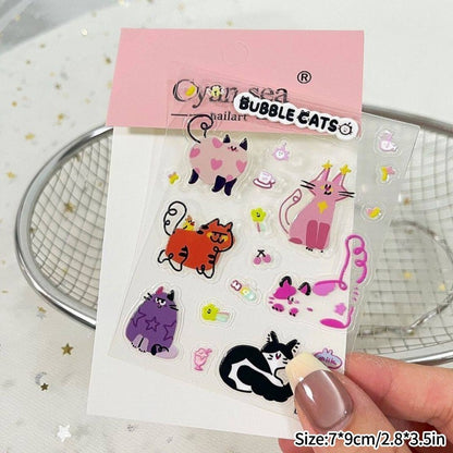 Korean INS-style Jelly Stickers Cute 3D Relief Decal Decorative Kawaii Stickers Mobile Phone Case DIY PC Waterproof Decals