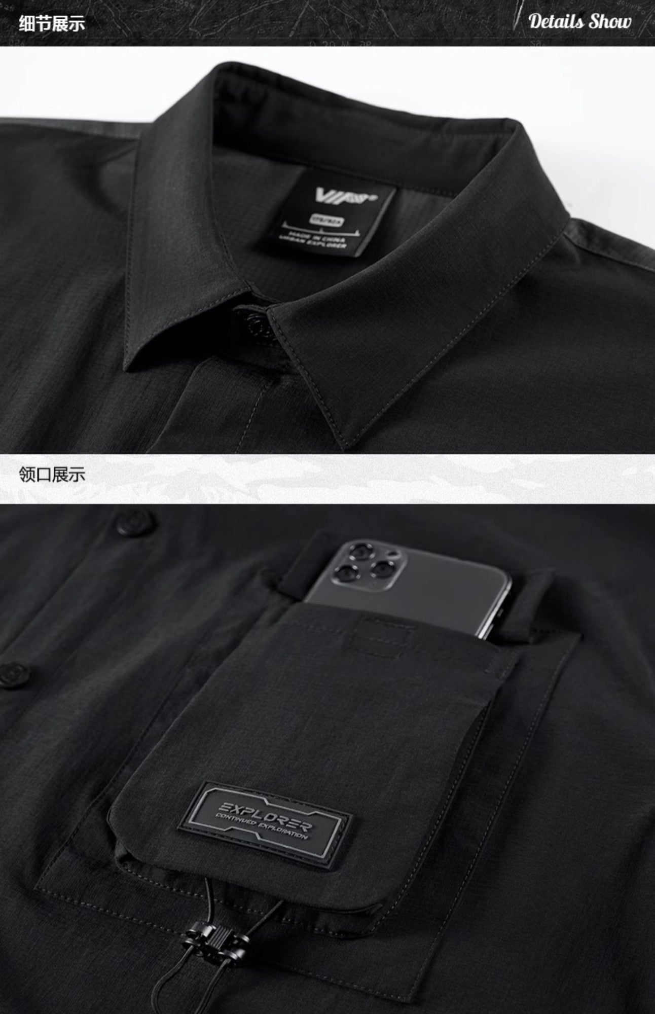 Tactical Function Style Multi-pocket Patchwork Design Sense Cargo Shirts Mens Clothing Y2K High Street Long Sleeve Techwear Tops