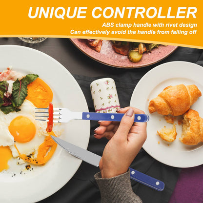 Conjunto de Talheres 6 Peças de Aço Inoxidável Design de Rebite Fino Polimento Faca Garfo e Colher Prata para Cozinha Restaurantes Encontros